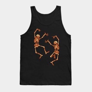 Dancing Skeletons - Playful Halloween Illustration Tank Top